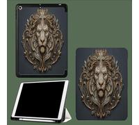 Majestic Lion Face Pattern Case for iPad (A16) 11th Generation 11 Inch 2025, Tri-fold Stand Leather Cover, Slim Protective Case Smart Cover with Auto Sleep Wake Ornate Animal