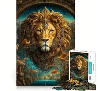 Majestic Lion in Fantasy Realm 1000 Pieces Jigsaws Adults Puzzles Gifts Sharp Thinking Cozy Fun Fun Activity Game Night (38x26cm)