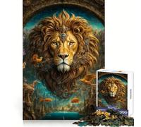 Majestic Lion in Fantasy Realm 1000 Pieces Jigsaws Adults Puzzles Gifts Sharp Thinking Cozy Fun Fun Activity Game Night (38x26cm)