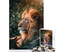 Majestic Lion in Jungle Jigsaw Puzzles 1000 Pieces for Adults Peaceful Calm Stress Relief Mindful Peaceful Leisure Game (50X75cm)