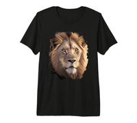 Majestic Lion in the African Savanna Premium T-Shirt