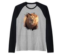 Majestic Lion in the African Savanna Raglan Baseball Tee
