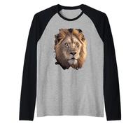 Majestic Lion in the African Savanna Raglan Baseball Tee
