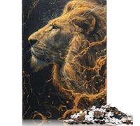 Majestic Lion Jigsaw Puzzles Puzzles for Adults Kids. 1000 Pieces Great Gifts Challenge Toy Educational Game Home Decoration for Adults& Kids Age 14 Years Up 1000pcs (38x26cm)