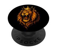 Majestic Lion King Crown Bold Royal Jungle Design Graphic PopSockets Adhesive PopGrip