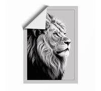 Majestic Lion Modern Unframed Wall Art Print A4 (29.7×21cm), Wall Decor for Living Room, Bedroom, Office & Home, Art Gift