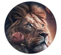 Majestic Lion Rose Jigsaw Puzzles for Adults 1000 Piece Cardboard Jigsaw Puzzles Perfect Home Or Office Decor, Ideal (67.5x67.5cm)