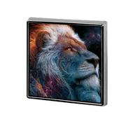 Majestic Lion Square Metal Badges Decorative Brooches