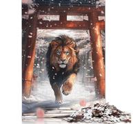Majestic Lion Torii Jigsaw Puzzles Puzzle for Adults Kids. 1000 Pieces Whimsical Challenge Toy Educational Games Home Decoration for Adults& Kids Age 14 Years Up 1000pcs (75x50cm)
