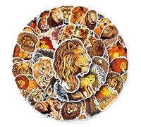 Majestic Lion Vinyl Stickers, 50 PCS Waterproof Realistic Animal Decals for Laptops, Scrapbooking, Journals, Notebooks, Water Bottles, Suitcases, Phones & DIY Decor