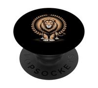 Majestic Lion With Laurel Wreath Sunburst Emblem PopSockets Adhesive PopGrip