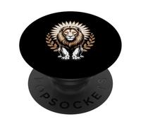 Majestic Lion With Sun Halo And Laurel Wreath Leo PopSockets Adhesive PopGrip