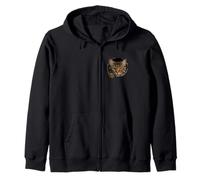 Majestic Maine Cat Amber Eyes Peeking Through Zip Hoodie