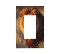 Majestic Male Lion Light Switch Wall Plate Faceplate Cover Single Rocker 1 Gang Decorator Outlet Receptacle Covers for Home Kitchen Room Bathroom Decor
