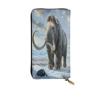 Majestic Mammoth Leather Long Wallet for Women 12 Credit Card Slots Zippered Coin Pocket Cash Compartments Stylish Clutch for Daily Use