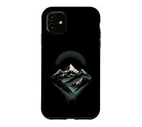 Majestic Mountain Peaks with Moonlit Background Case for iPhone 11