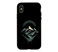 Majestic Mountain Peaks with Moonlit Background Case for iPhone X/XS