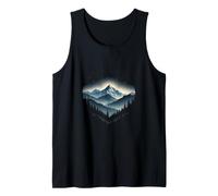 Majestic Mountain Range Under Starry Night Sky Tank Top