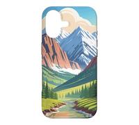 Majestic Mountain Valley Art Snowy Peaks Pine Tree Stream Case for iPhone 17