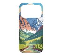 Majestic Mountain Valley Art Snowy Peaks Pine Tree Stream Case for iPhone 17 Pro