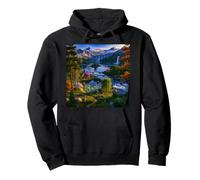 Majestic Mountain Waterfall Scenic Nature Landscape Art Pullover Hoodie