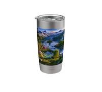Majestic Mountain Waterfall Scenic Nature Landscape Art Stainless Steel Insulated Tumbler
