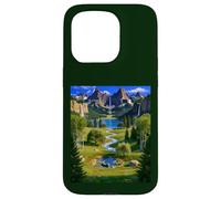 Majestic Mountain Waterfall Serene Valley Landscape Case for iPhone 15 Pro