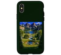 Majestic Mountain Waterfall Serene Valley Landscape Case for iPhone X/XS