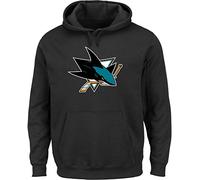 Majestic NHL San Jose Sharks Men's Heat Seal Tek Patch Fleece Sweater, Small, Black
