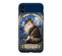 Majestic Norwegian Forest Cat Art Nouveau Case for iPhone XS Max