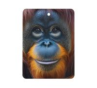 Majestic Orangutan Monkey Car Air Freshener Automotive Aromatherapy Tablets Hanging Scented Cards Rearview Mirror Square