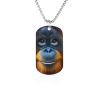 Majestic Orangutan Monkey Memory Necklace Jewelry Hip Hop Chain Pendant Statement Necklaces for Men Women 23.6in（60cm）