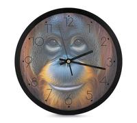 Majestic Orangutan Monkey Simple Wall Clock Silent Non Ticking Round Clocks for Office Home Kitchen Living Room