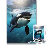 Majestic Orca Whale Killer Adult Jigsaw Puzzles1000 Pieces Brain Challenge Learning Game Thoughtful Surprise for Celebrations Size 50x75cm