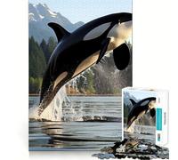 Majestic Orca Whale Killer for Adults 1000 Piece Jigsaw Puzzle Brain Exercise Tension Relief Real Challenge Classic Xmas Gift (38x52cm)