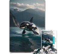 Majestic Orca Whale Killer Indoor Wooden Puzzle, Adults, 1000 Pieces | Adult Puzzle: piece-by-piece progress toward a clear completion goal in spare time.
