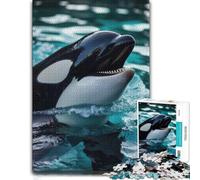 Majestic Orca Whale Killer Indoor Wooden Puzzle, Adults, 1000 Pieces | Puzzle for Adults: puzzle activity for spare time at your own pace.