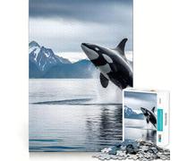 Majestic Orca Whale Killer Jigsaw for Teenagers1000 Pieces Cognitive Boost Nice Thick Family Bond Santa Surprise (50x75cm)