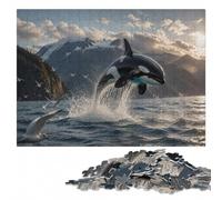 Majestic Orca Whale Killer Wooden Jigsaw Puzzle, Adults, 1000 Pieces