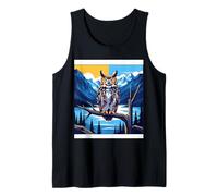 Majestic Owl Mountain Lake Forest Wildlife Art Tank Top