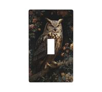 Majestic Owl On Ancient Tree Branch Light Switch Cover Decorative Single Toggle 1 Gang Wall Plate for Kitchen Farmhouse Bedroom Bathroom Art Decor