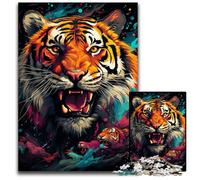 Majestic Painting Tiger 1000 Piece Jigsaw Puzzles for Adults Wooden Jigsaw Puzzles for Adults for Teenagers, Family Game Night, BrainChallenging Gift Idea 1000 PCS(75x50cm)