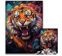 Majestic Painting Tiger 1000 Pieces Puzzles for Adults Impossible Jigsaw Puzzles for Adults Creative Family Game & Home Decor, for Teenagers 1000 PCS(38x26cm)
