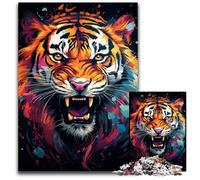 Majestic Painting Tiger Jigsaw Puzzles for Adults 1000 Piece Jigsaw Puzzles for Adults Home Decor Brain Teaser Game for Teenagers & Family Interaction 1000 PCS(75x50cm)