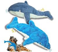 Majestic Pals Crinkle Dog Toys for Small, Medium, and Large Breeds, Cute No Stuffing Dolphin and Whale with Soft Squeakers, Tough Durable Squeaky Pet Fetch, Puppy Teething, Chewing, Interactive