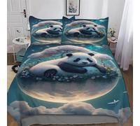 Majestic Panda Bear Bedding Set Duvet Cover 3 PCS With Pillowcases Ultra Soft Anti Allergic Quilt Cover Microfiber Comforter Cover Suitable for Children, Teens, Adults Double (200x200cm)