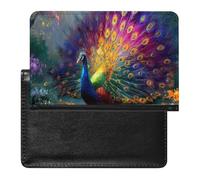 Majestic Peacock Funny Passport Holder for Travel Wallet Cover Document Organizer with Card Slot