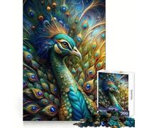 Majestic Peacock Portrait with Vibrant Feathers Teenagers 1000 Piece Jigsaw Puzzle Brain Gain Bright Detail Family Game Art Display (38x26cm)