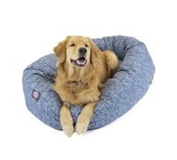 Majestic Pet 40 Inch Bagel Calming Dog Bed Washable - Cozy Soft Round Dog Bed with Spine Support for Dogs to Rest Their Head - Fluffy Donut Dog Bed 40x29x9 (Inch) - Round Pet Bed Large - Blue