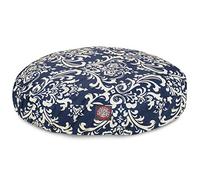 Majestic Pet Navy Blue French Quarter Small Round Indoor Outdoor Pet Dog Bed With Removable Washable Cover Products